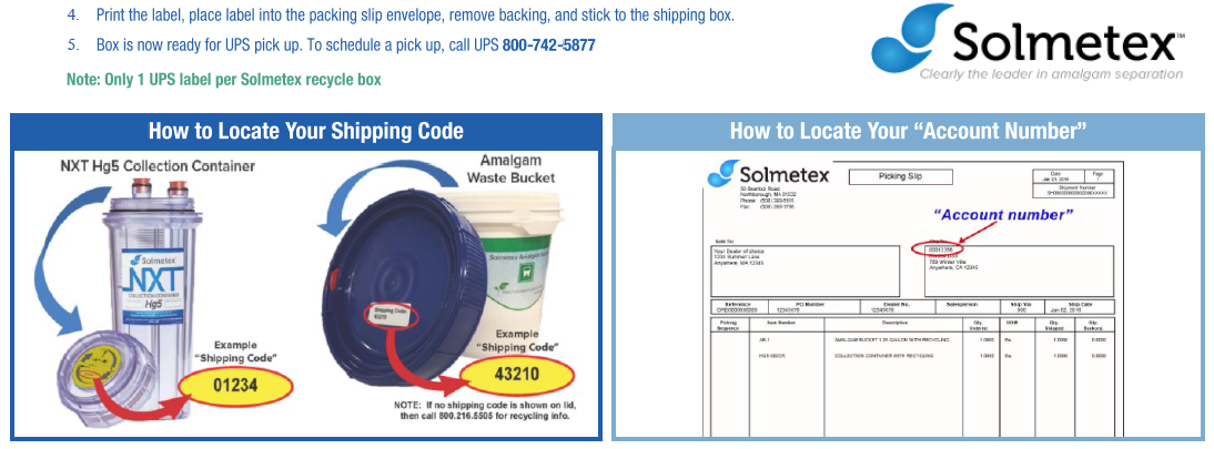 BWS Solmetex Amalgam Waste Shipping Instructions