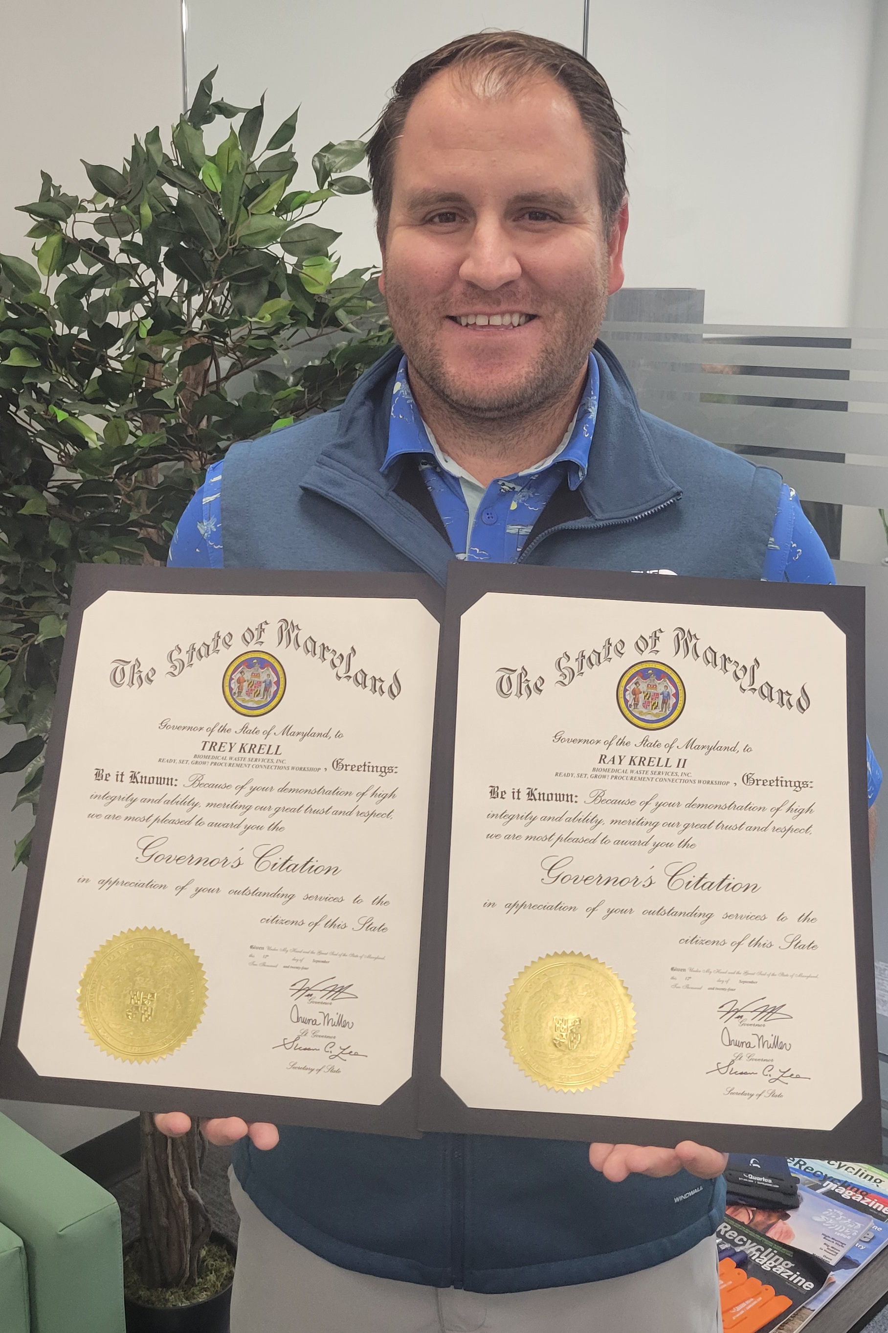 Trey Krell BWS VP Receives Governors Citation