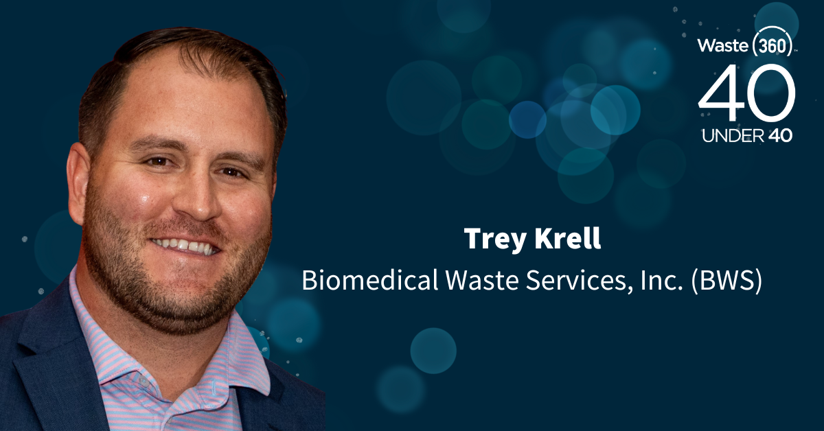 Trey Krell BWS VP Honored 2025 Waste360 40 Under 40 Recipient